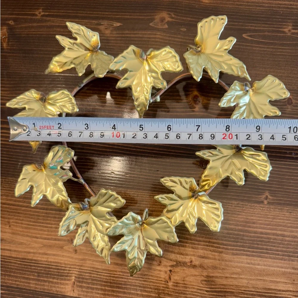 Vintage Home Interiors Brass Leaf ‎ Heart Shaped Wall Art